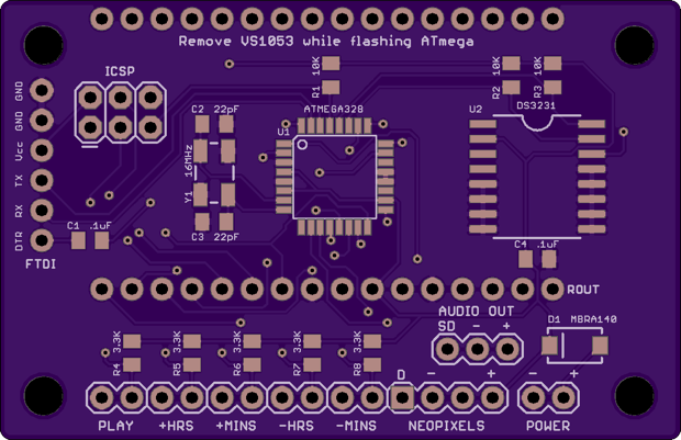 Talking Clock Button Board V1 top